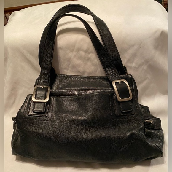 Cole Haan Black Pebble Leather Hobo Satchel Bag - Picture 1 of 13